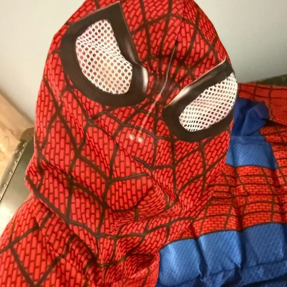 Ruby’s  SPIDER-MAN Halloween Costume Kids Child 10-12 Muscles Hood Mask Large